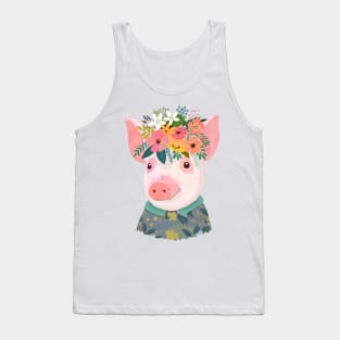 Piglet with flowers on head Tank Top